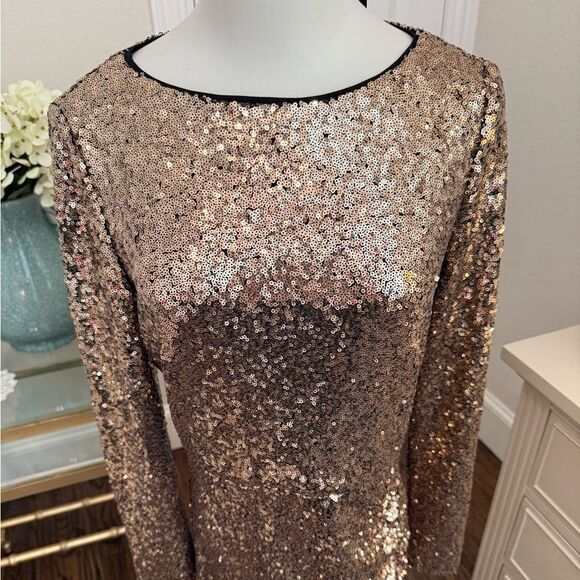 NWT Alex Marie
Chloe Boat Neck Long Sleeve Sequin Dress-QQ8 - Picture 4 of 6